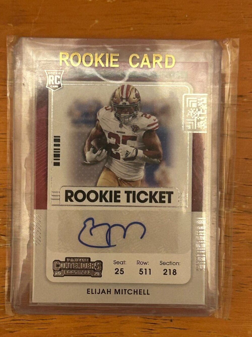 2021 Panini Elijah Mitchell Autograph Reverse